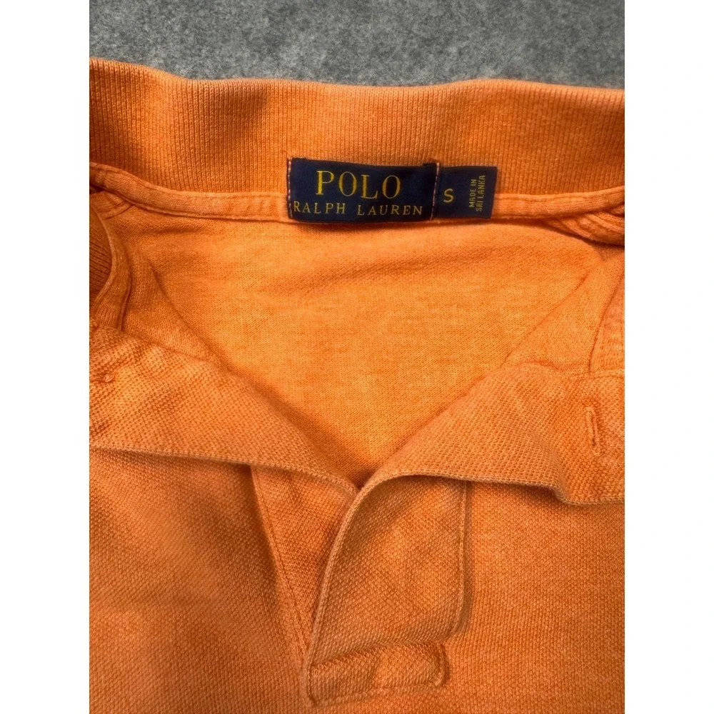 Polo‎ Ralph Lauren Shirt Mens Small Orange Site Slits High Low Hem Golf Tennis